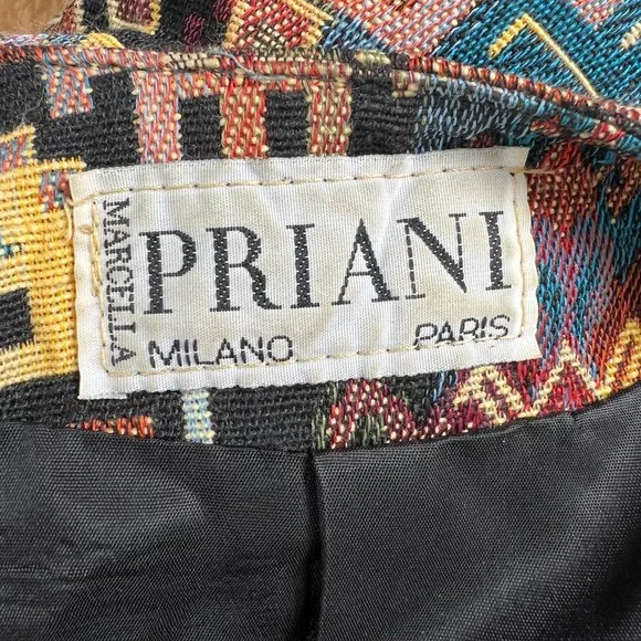 Vintage Woven Tapestry Western Boho Aztec Oversized Blazer Jacket Coat Bohemian - Picture 5 of 10